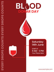 Blood Donor Day Poster Template Design Vector