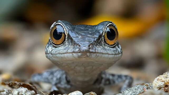 A close up of a lizard ' s face