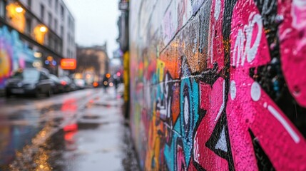 Fototapeta premium A wall covered in graffiti with the number 2 on it