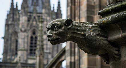 Gothic Gargoyle: A Stone Sentinel on a Cathedral