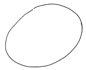 A circle drawn with a ballpoint pen. Handwritten.