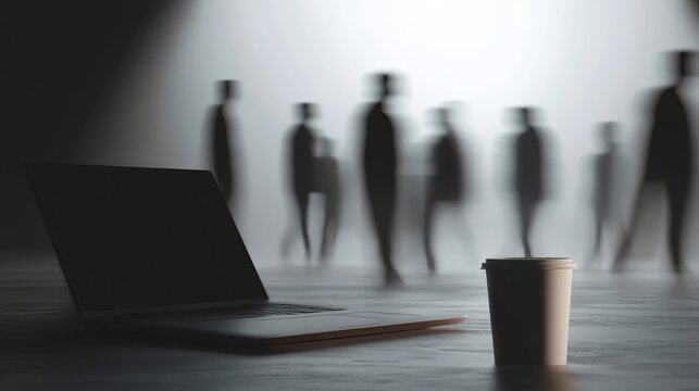 Mysterious Figures: Eerie Fog, Shadowy People, Spooky Image