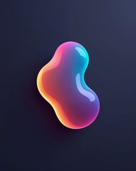 Organic blob shape glowing in the dark on plain dark background