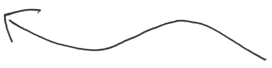 Curved arrows. Hand Drawn Arrow Rough Sketch Style Illustration