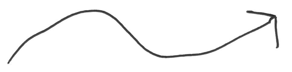 Curved arrows. Hand Drawn Arrow Rough Sketch Style Illustration