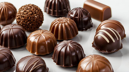 Obraz premium chocolate candies on white background