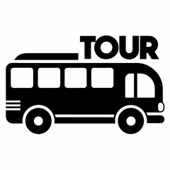 Tour icon black vector on white background.