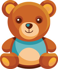 Obraz premium Cute Brown Teddy Bear Toy Childrens Illustration