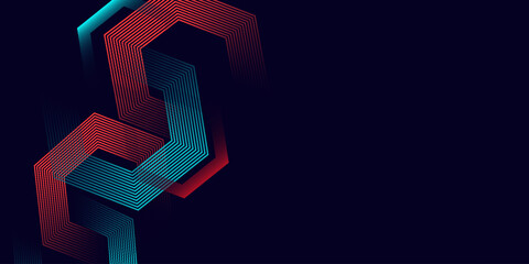 Abstract blue modern background with dynamic geometric shapes.