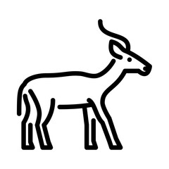 Antelope outline icon. Antelope black line illustration.