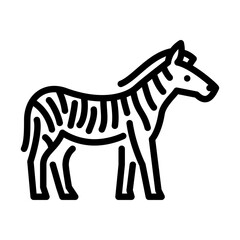 Zebra outline icon. Zebra black line illustration.