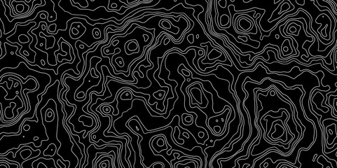 Abstract topographic contour map on black background concept. Geography concept. paper texture design .  paper texture design .Imitation of a geographical map. Vector. Illustration.