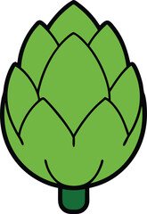 Artichoke on White Background Cartoon Vector Illustration