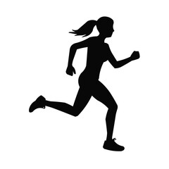 silhouette of a woman running