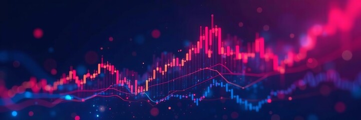 Naklejka premium Vector line icon design of financial market trends and fluctuations, illustrations, graph, financial markets