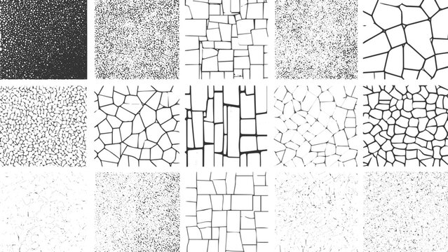 Set of distressed black texture. Dark grainy texture, Vector scratch grunge texture background. Grunge background. One color graphic resource set.