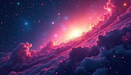 Vibrant cosmic background with endless possibilities and mysteries, nebula, universe, stars