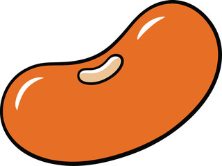 Beans on White Background Cartoon Vector Illustration