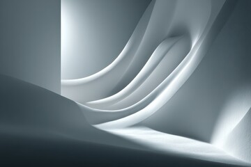 A clean white background with subtle soft shadows and lighting effects, creating depth and simplicity