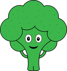 Cartoon Broccoli Illustration Cartoon Vector Illustration