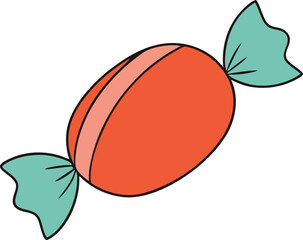 Candy on White Background Cartoon Vector Illustration