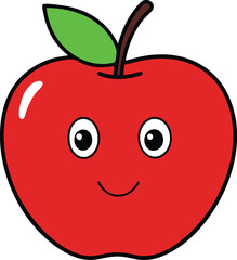 Cartoon Apple Illustration Cartoon Vector Illustration