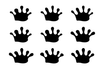 set of water splash black silhouette vector illustration