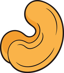 Cashews on White Background Cartoon Vector Illustration
