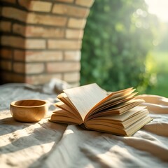 Naklejka premium open book on a table