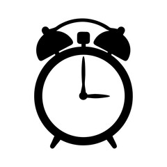 Alarm clock icon black silhouette vector illustration