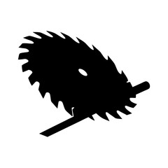 Circular saw blade black silhouette vector illustration
