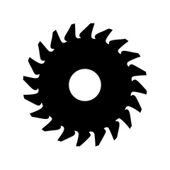 Circular saw blade black silhouette vector illustration