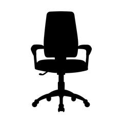 Fototapeta premium Ergonomic office chair black silhouette vector illustration