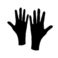 Hand black silhouette vector illustration