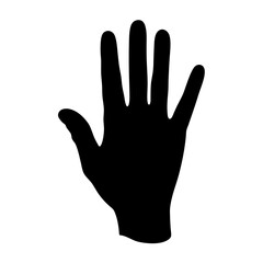 Hand black silhouette vector illustration