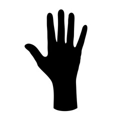 Hand black silhouette vector illustration