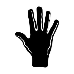 Hand black silhouette vector illustration