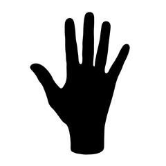 Hand black silhouette vector illustration