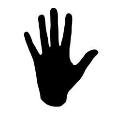 Hand black silhouette vector illustration