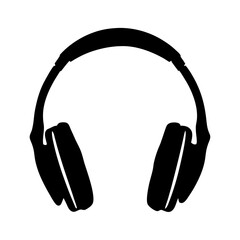 Headphones black silhouette vector illustration