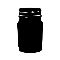 Jar black silhouette vector illustration