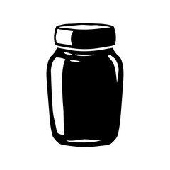 Jar black silhouette vector illustration