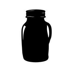 Jar black silhouette vector illustration