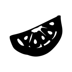 Lemon slices black silhouette vector illustration