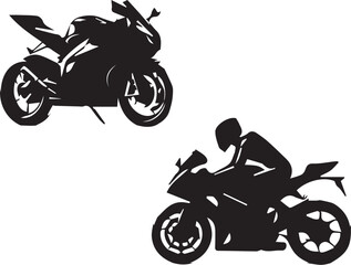 Obraz premium Bike Silhouette Vector Set – Versatile Bicycle Outlines for Sports, Transportation, and Outdoor Adventure Design Projects