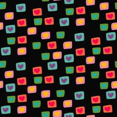 Colorful Abstract Message Icons Pattern on Black Background