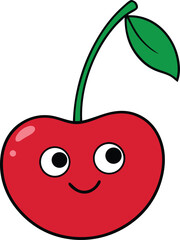 Cartoon Cherry Vector Cartoon Vector Illustration