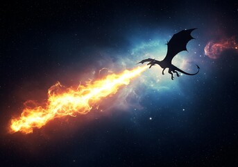 Fototapeta premium Cosmic Inferno: Dragon's Breath