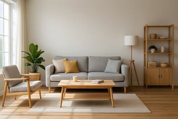 Modern Living Room Interior with Minimalist Decor