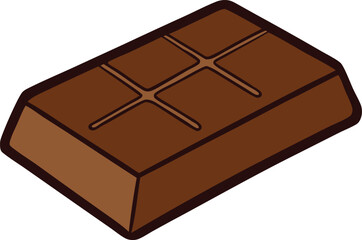 Chocolate on White Background Cartoon Vector Illustration